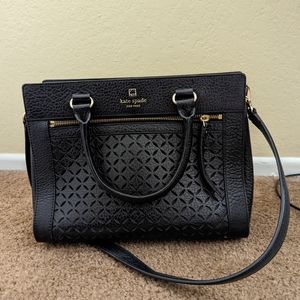 Kate Spade Perri Lane Romy Leather Crossbody/Satchel Handbag (Black)